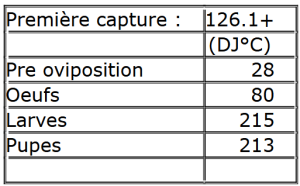 Grapholita molesta Degree days